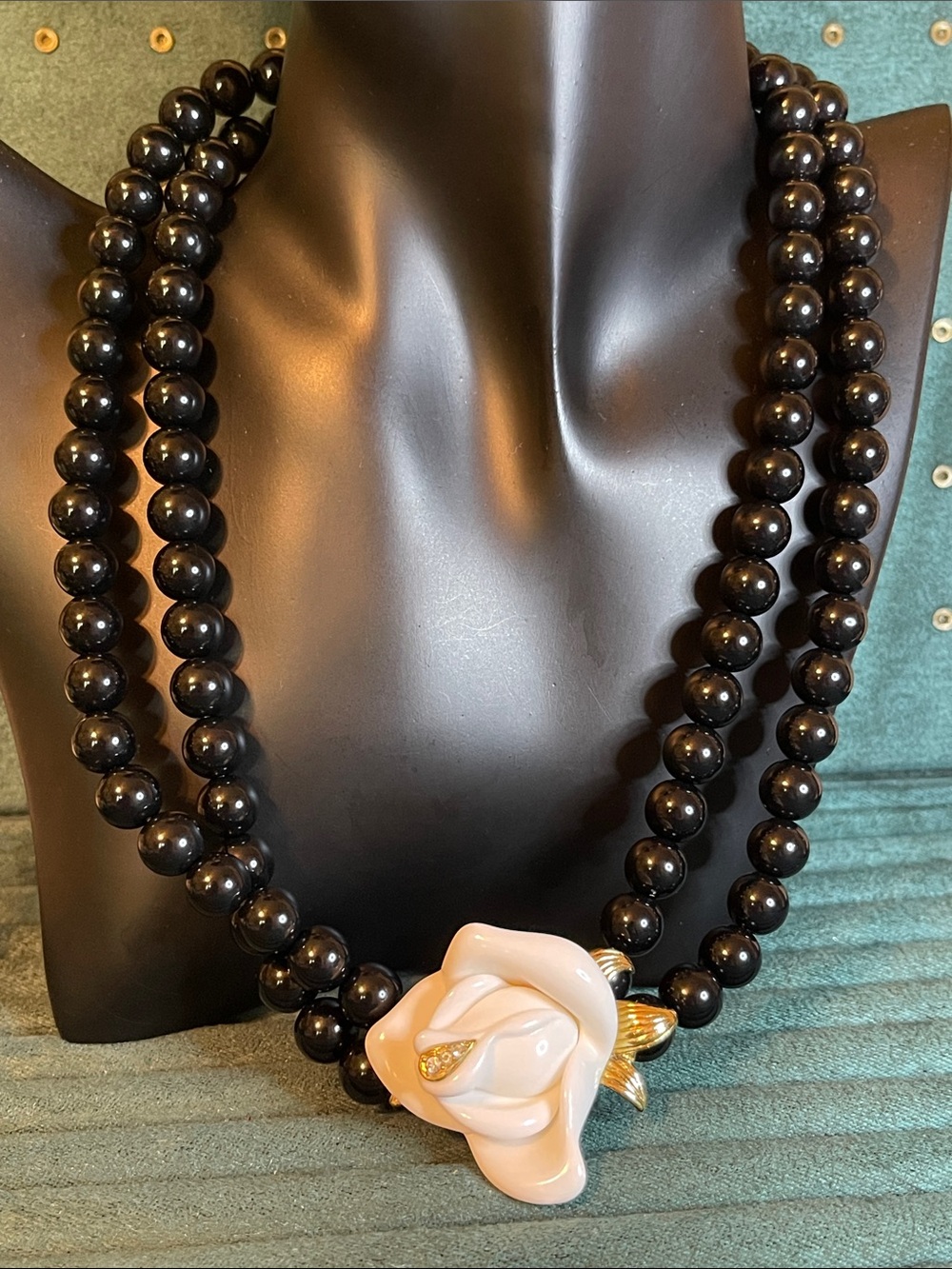 1980’s Kenneth Jay Lane for Avon “Midnight Rose” Statement Necklace